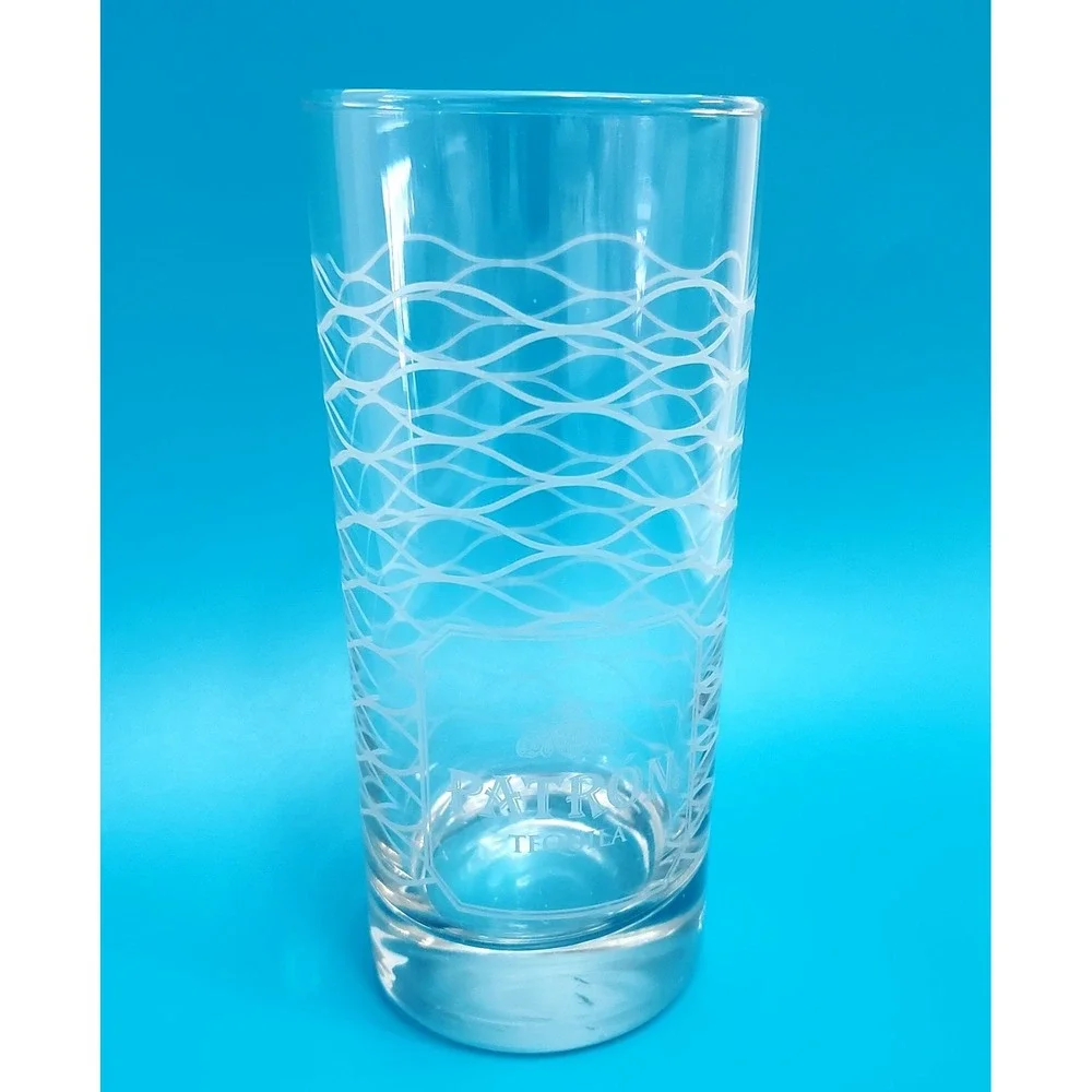 Set Of 4 ◇ Patron Tequila Tall Highball Etched Glass‎ Tumblers 10oz◇NEW◇Lmt Ed.